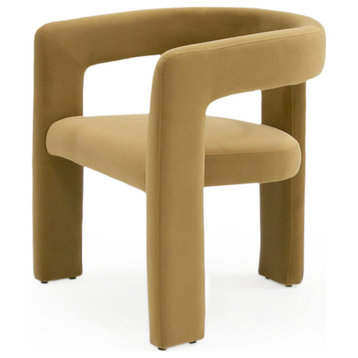 Modrest Cherish Modern Tan Fabric Dining Chair