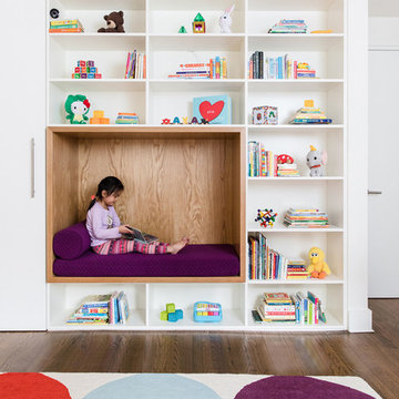 Tennis House kids bedroom shelf and reading nook