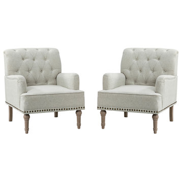 Traditional Armchair, Set of 2, Oatmeal