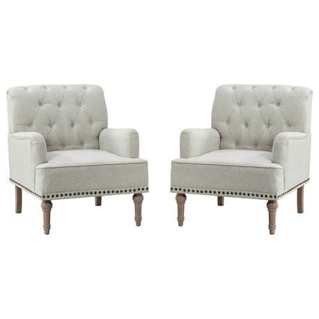 Traditional Armchair, Set of 2, Oatmeal