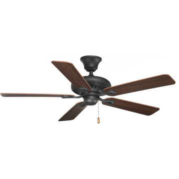 AirPro 52" Indoor Ceiling Fan, Dark Walnut/Dark Cherry, Forged Black