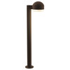 Reals 28" Bollard, Cylinder Lens and Dome Cap, White Lens, Textured Bronze