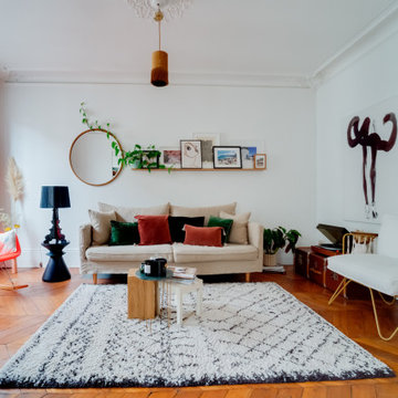 Aménagement salon et salle à manger appartement haussmanien