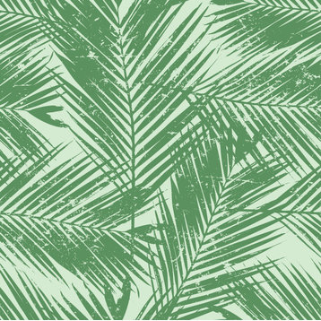 GP1900361 Distressed Green Palms Premium Peel and Stick Wallpaper Panel