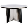 Waterfall Round Marble Top Dining Table, Silver