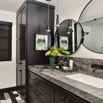 Bold Black, White and Gray Bathroom