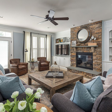 Double Charcoal Sofas with Huge Square Coffee Table
