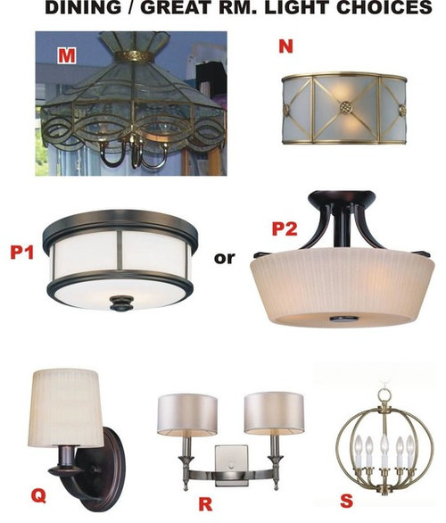 Please help me choose light fixtures open concept space