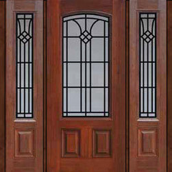 Prehung Side lights Door 80 Fiberglass Cantania Arch Lite GBG Glass - Front Doors