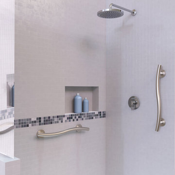 Wavy Grab Bars in Brushed Nickel