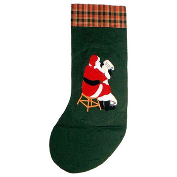Santa By The Fireside Stocking 8"X21"