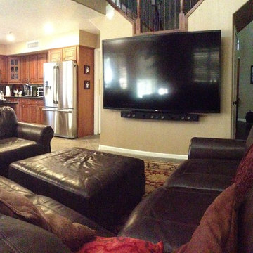 Mounting TV, soundbar and concealing components in a closet for a clean look
