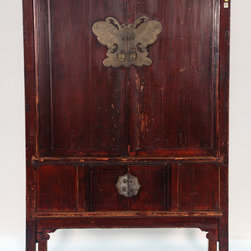 Antique Chinese 4-Door Cabinet with Butterfly Plate - Products