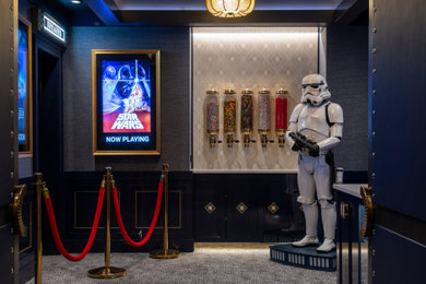 Home theater - transitional home theater idea in New York