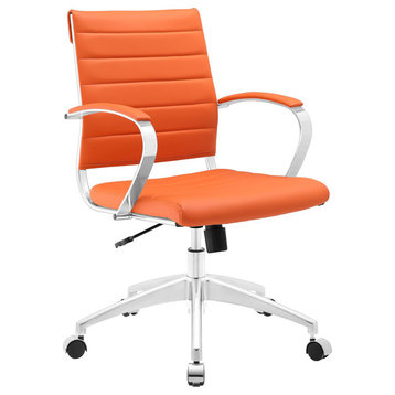 Jive Mid Back Faux Leather Office Chair, Orange