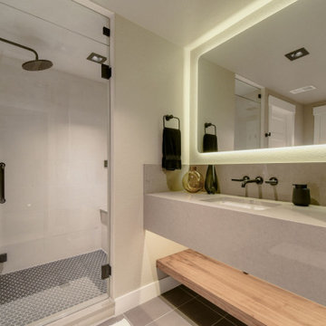 Luxury Basement Remodel | Custom Media Lounge, Wet Bar & Spa Bathroom