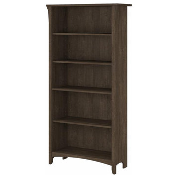 Bowery Hill Tall 5 Shelf Bookcase in Ash Brown - Engineered Wood