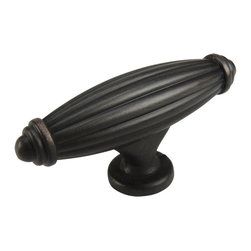 Cosmas - Cabinet Ribbed Knob, Set of 25, Oil Rubbed Bronze - Cabinet And Drawer Knobs