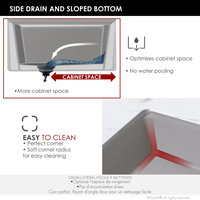 30" Undermount Workstation Single Bowl Gray Composite Granite Kitchen