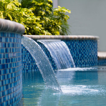 Tropical Pool and Spa with Waterfalls