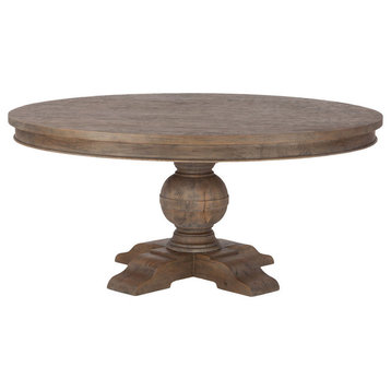 Chatham Downs 72-Inch Round Dining Table in Weathered Teak Finish