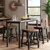 INK+IVY Lancaster Industrial Counter Bar Stool with Back, Amber