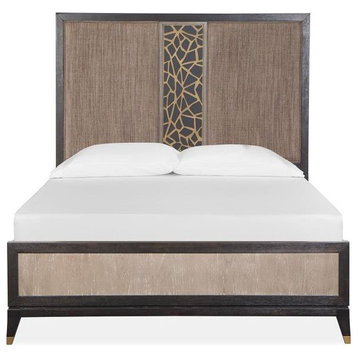 Magnussen Ryker Panel Bed with Fretwork Headboard in Grey, California King
