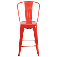 Red Metal Bar Stool CH-31320-24GB-RED-GG
