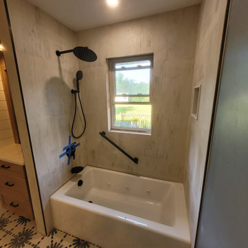 Transitional Contemporary Bathroom Laundry Room Remodel