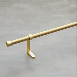 Brushed Brass Curtain Rod Set 48"-88"x.75"dia. | CB2 - Curtains