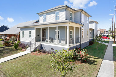 Inspiration for a transitional exterior home remodel in New Orleans