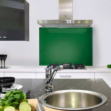 Green glass splashbacks