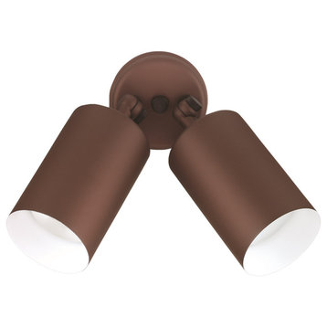 150-Watt Double Cylinder Adjustable Security Flood Light, Bronze