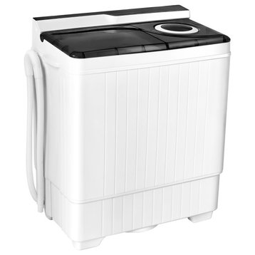 Costway 26lbs Portable Semi-automatic Washing Machine Built-in Drain Pump Grey
