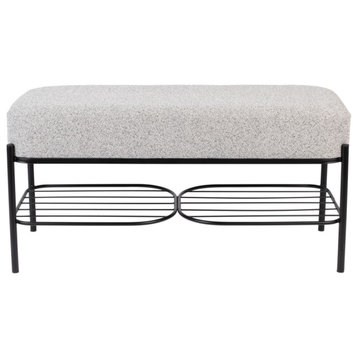 Gray Upholstered Bench | DF Milou
