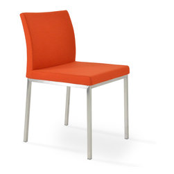 ARIA CHROME- ORANGE CAMIRA WOOL - Dining Chairs
