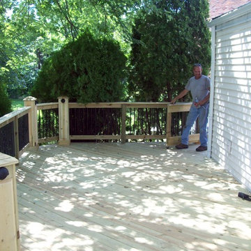 Pressure Treated deck with diamond dental molding & Diamond King Post,
