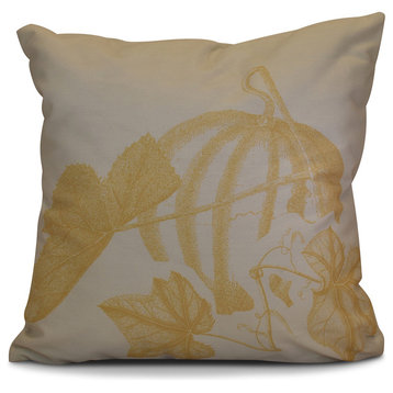 Stagecoach Floral Print Pillow, Gold, 26"x26"