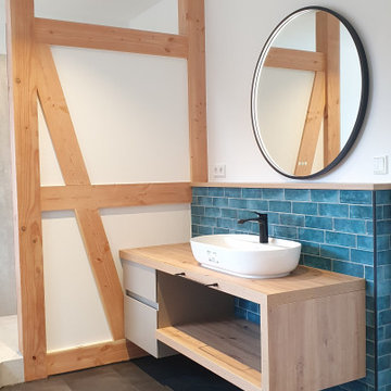 Wanne + Dusche | freistehende Wanne in hist. Bauernhaus