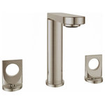 MCN Faucets - Fresh Widespread Faucet Knobs and Drain, Brushed Nickel - Confident lines, soft brushed nickel, and effortless elegance make the Fresh Widespread Faucet a modern day treasure. With simple yet alluring geometric inspired design, its versatility and eye-catching sophistication helps transform your kitchen or bathroom into the luxurious contemporary paradise of your dreams. Includes a coordinating sink drain.