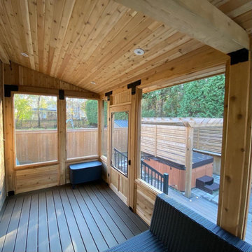 Farnham Composite Deck with Cedar Patio Cover