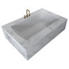 Ovo Contemporary White Rectangular Acrylic Undermount Bath Tub 60"x32", White