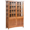 Arts and Crafts Mission Solid Oak China Cabinet, Michael's Cherry
