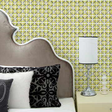 On Track Hand Block Printed Artisan Wallpaper by Sarah & Ruby