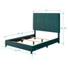 Legends Home Queen Size Green Velvet Tufted Upholstered Platform Bed