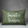 Sweater Season Lumbar Pillow, Green, 14"x20"