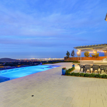Close-up of Outdoor Kitchen Area & Patio Cover Design