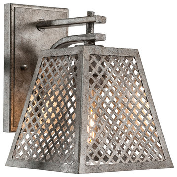 Corbello 1-Light Wall Sconce, 7" Aged Silver Shades and Clear Antique LED Bulbs