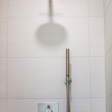 White & Blue Bathroom Remodel in Belmont