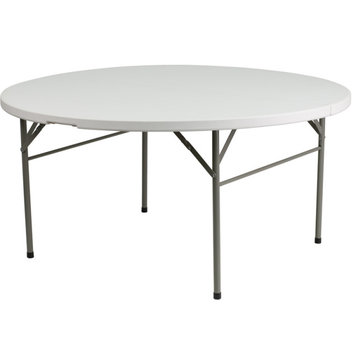 Plastic Folding Table | 5 Foot White Plastic Round Folding Table